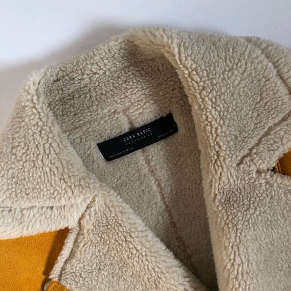 Zara Faux suede and shearling moto jacket - Picture 2 of 7